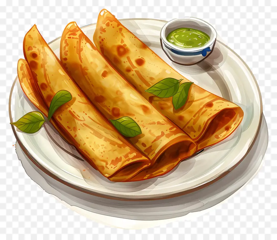 Dosa，Crêpes Roulées PNG