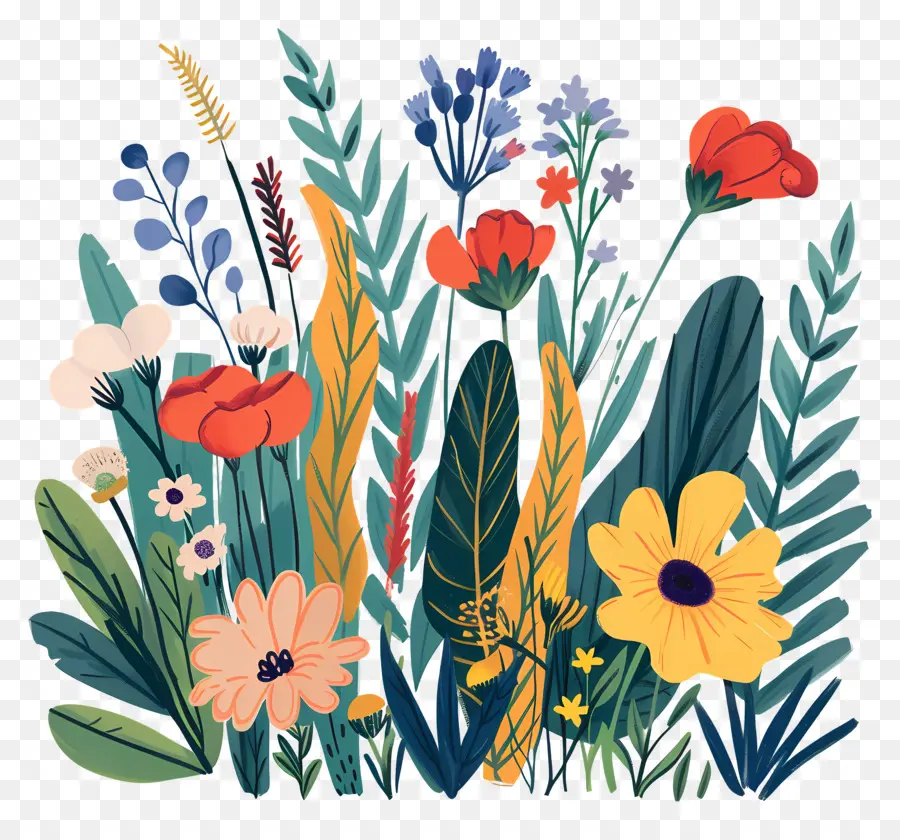 Dessin Animé De Jardin De Fleurs，Fleurs PNG