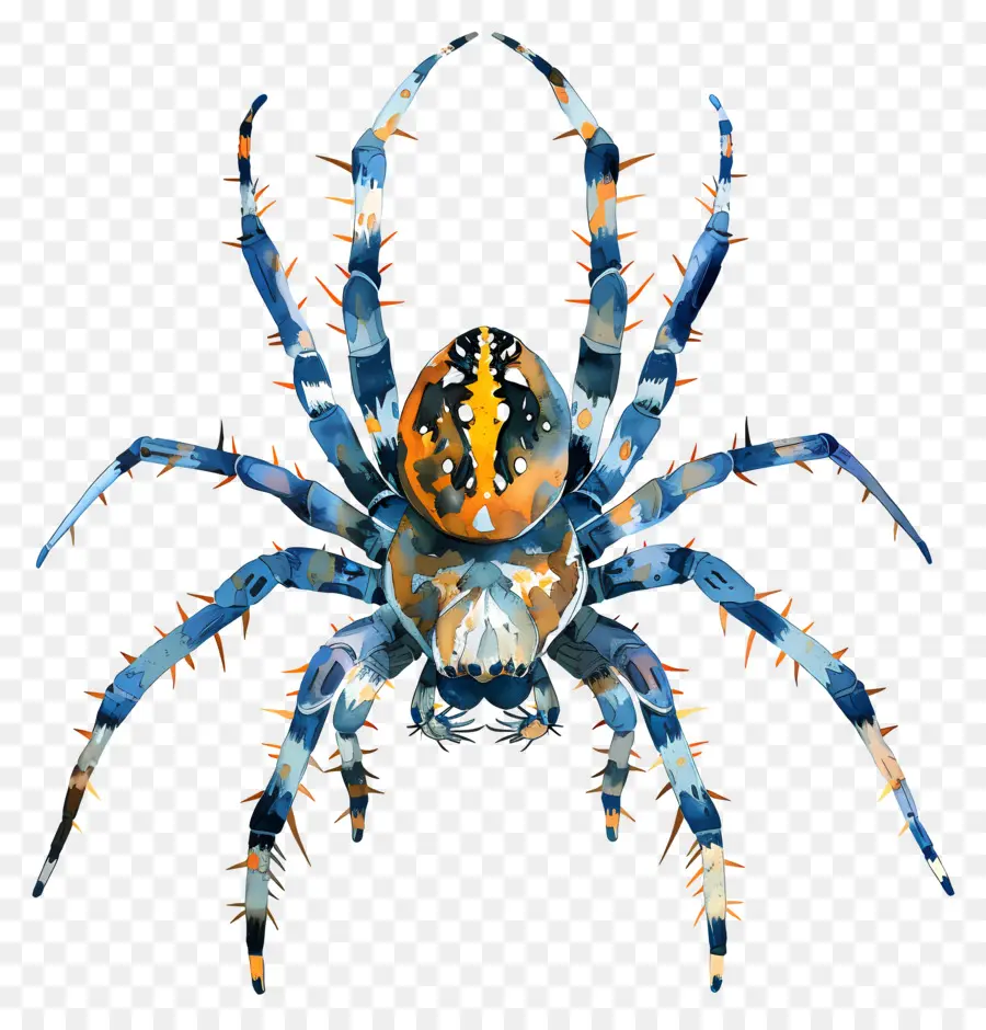 Araignée，Araignée Bleue Et Orange PNG