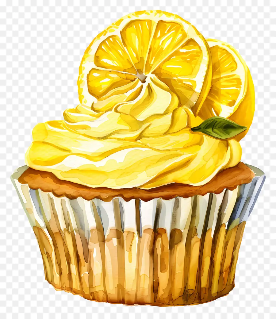 Cupcake Au Citron，Petit Gâteau Jaune PNG