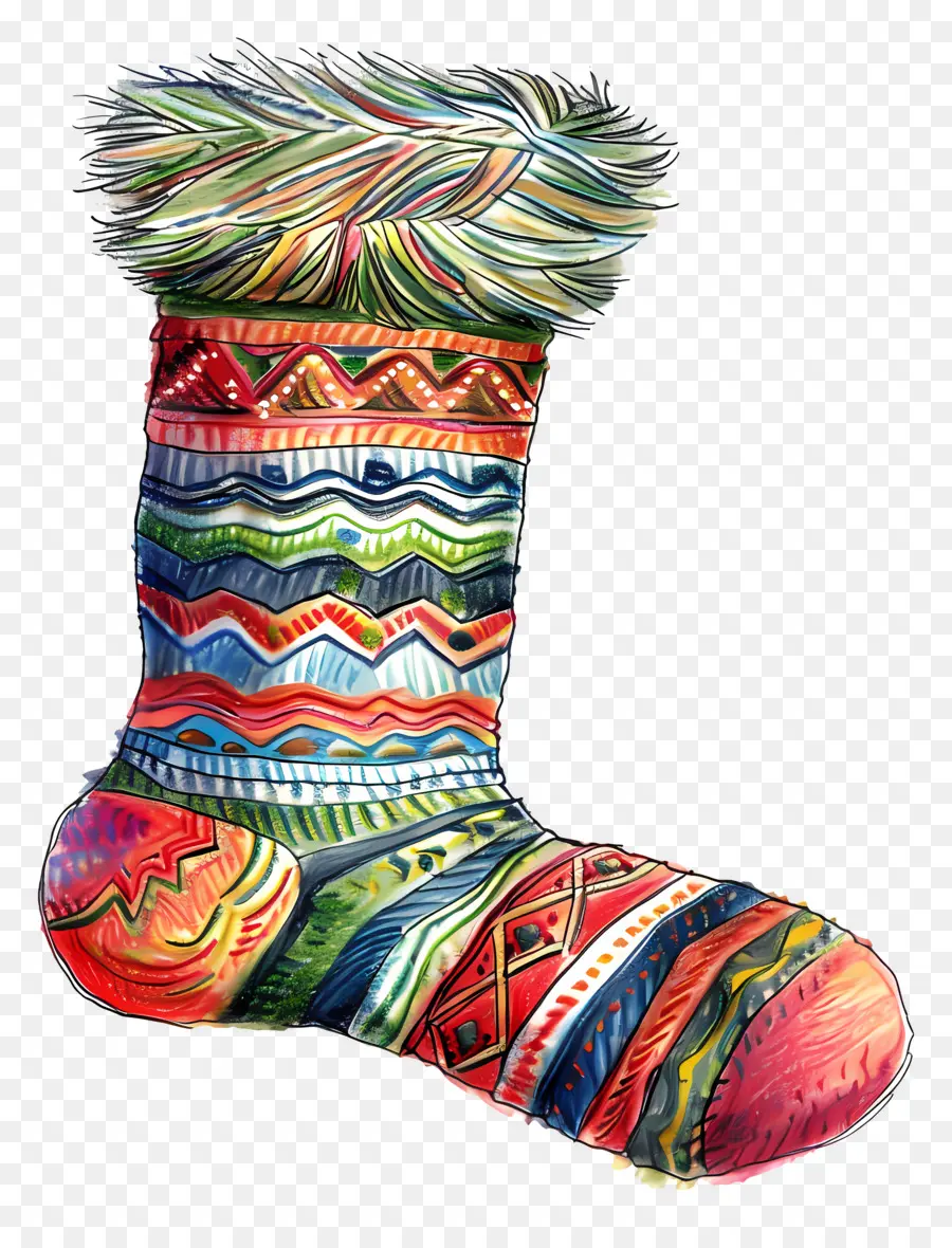 Chaussette De Noël，Chaussette Colorée PNG