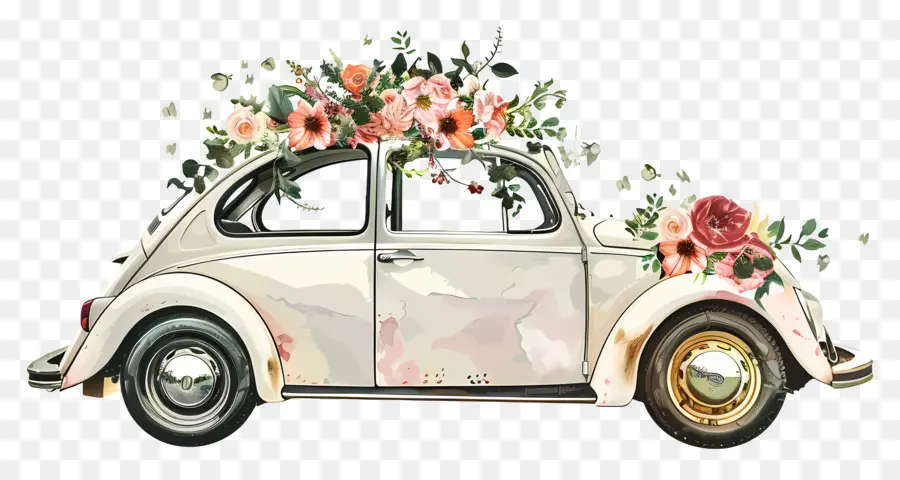 Voiture De Mariage，Voiture Ancienne PNG