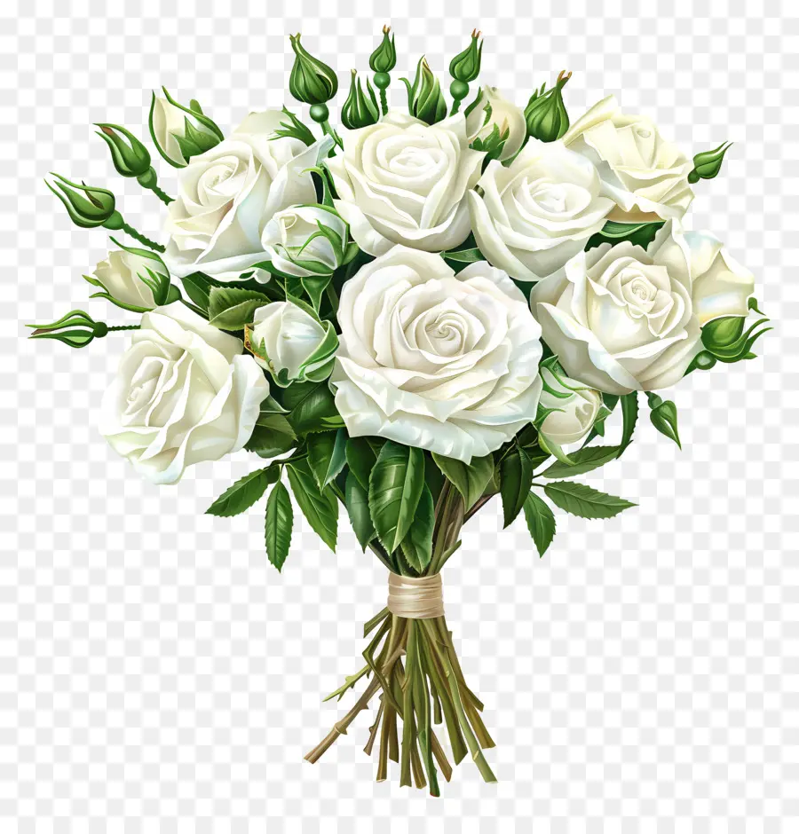 Bouquet De Roses Blanches，Des Roses Blanches PNG