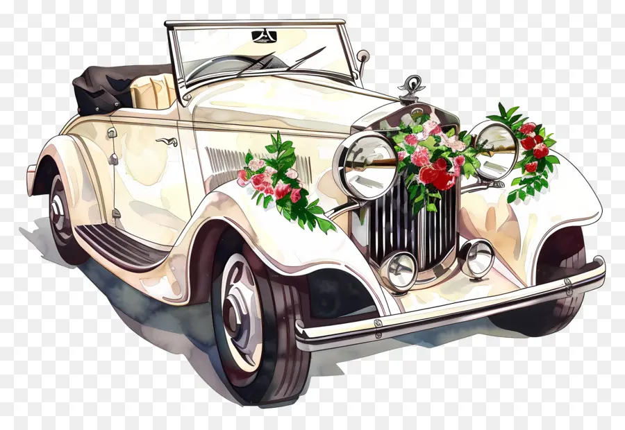 Voiture De Mariage，Voiture Ancienne PNG