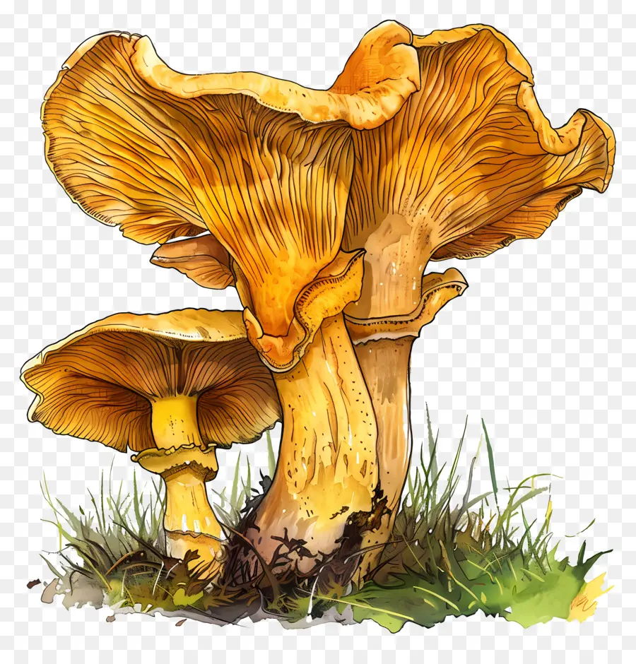 Champignons Jaunes，Plantes PNG