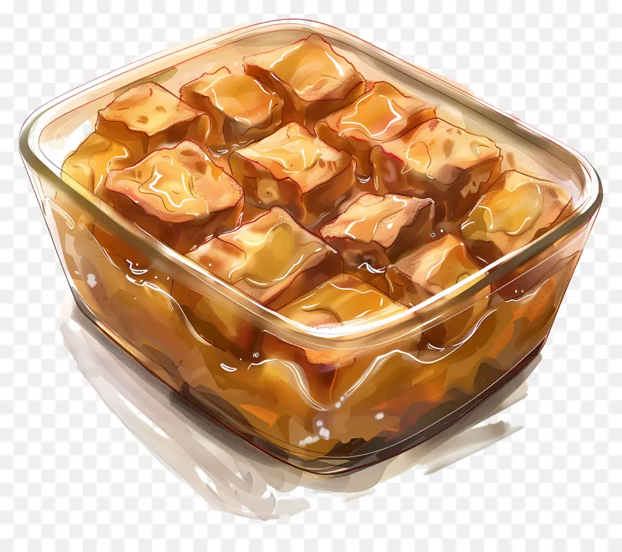 Pouding Au Pain，Plat En Verre Au Tofu PNG