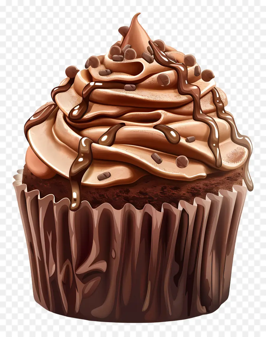 Cupcake Chocolat，Glaçage Au Chocolat PNG
