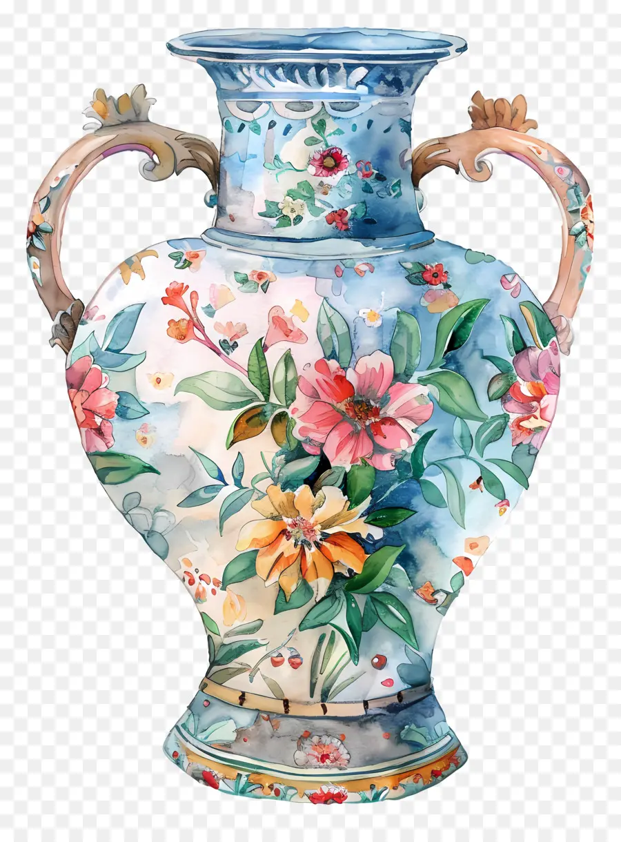 Vase Ancien，Vase Floral PNG