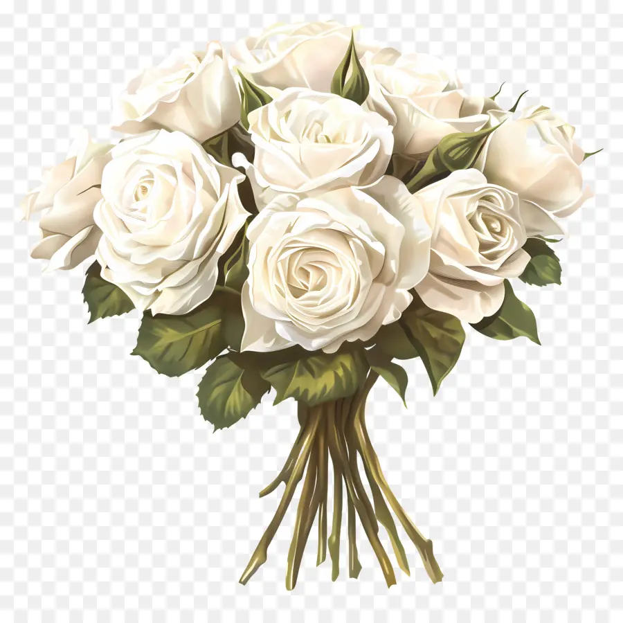 Bouquet De Roses Blanches，Des Roses Blanches PNG