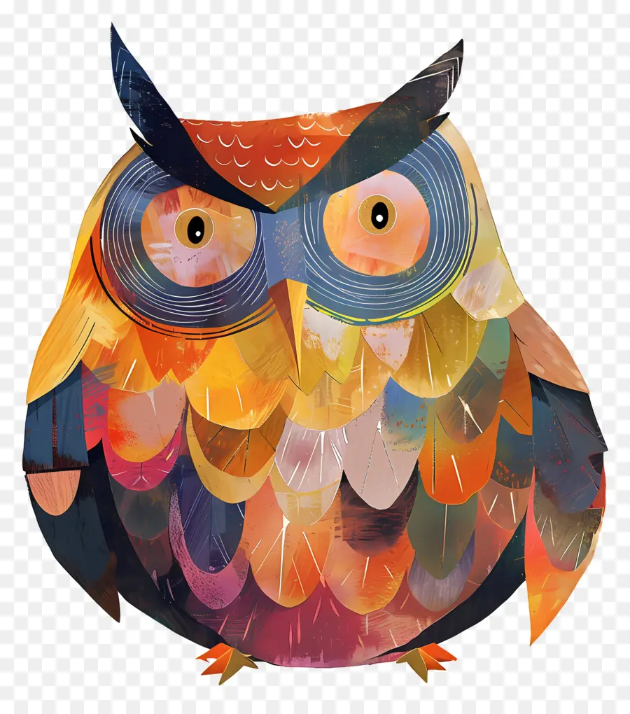 Hibou，Hibou Coloré PNG