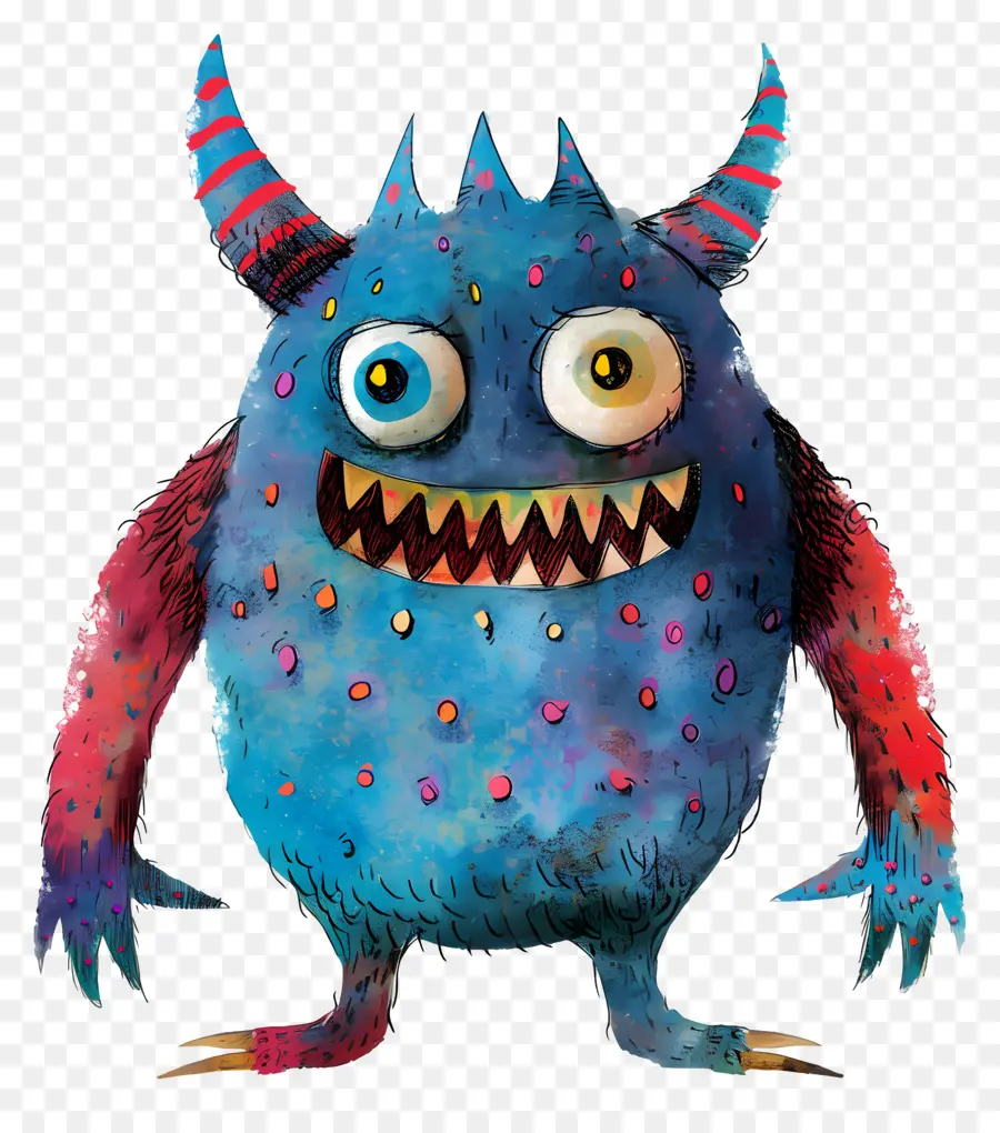 Monstre De Dessin Animé，Monstre Bleu PNG