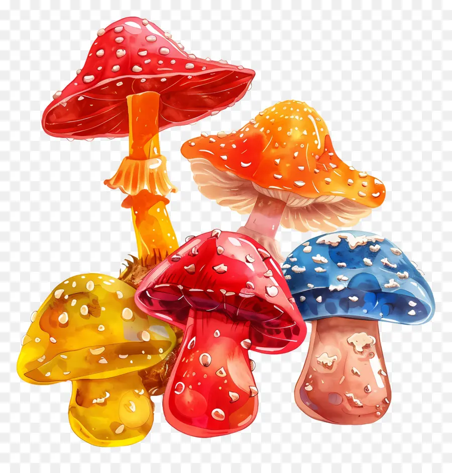 Bonbons Aux Champignons，Champignons Colorés PNG