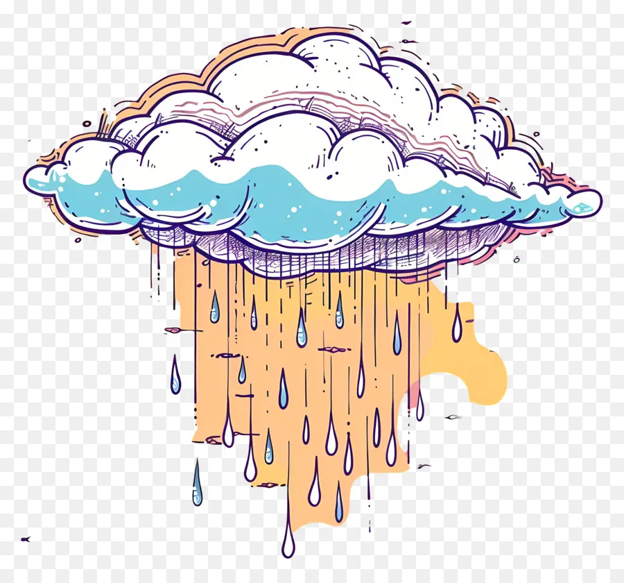 Nuage De Pluie，Gouttes De Pluie PNG