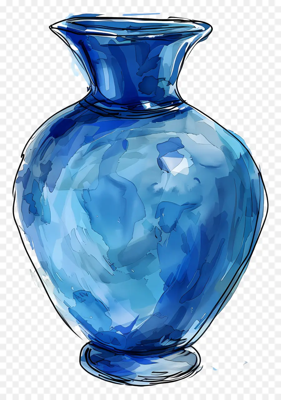 Vase Bleu，Céramique PNG