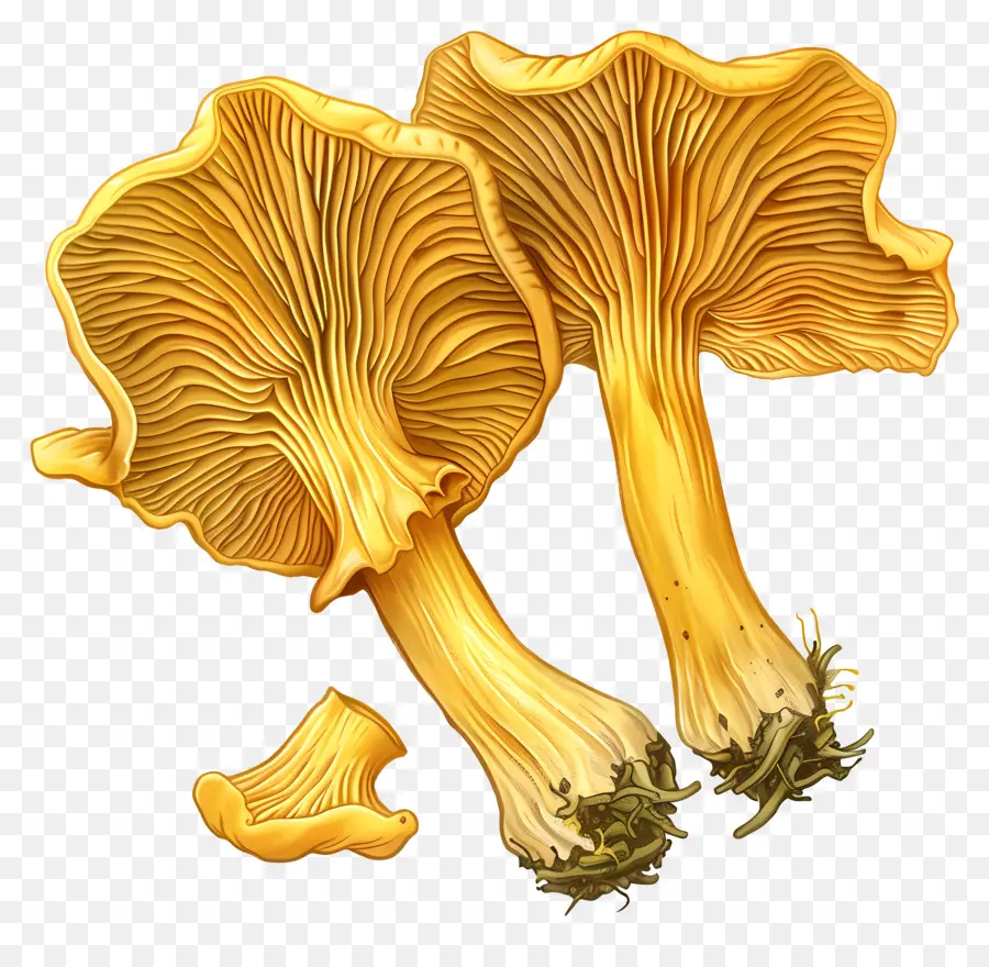 Champignon Chanterelle，Champignons Jaunes PNG