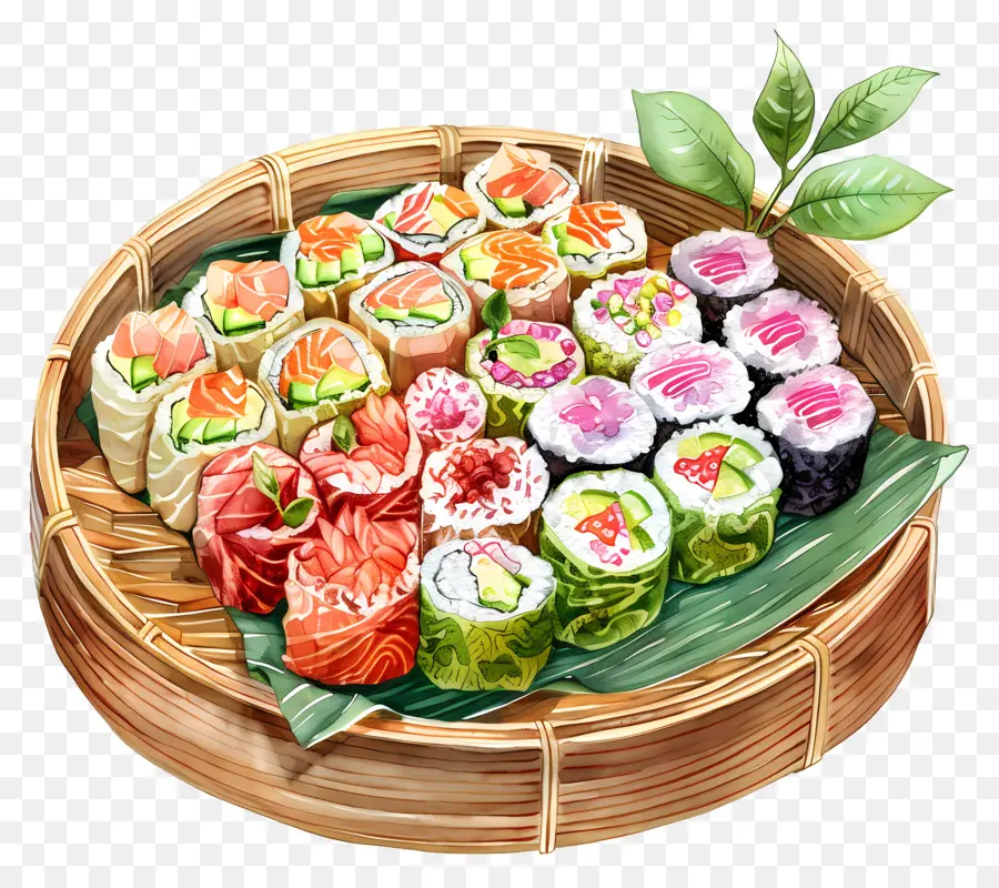 Rouleaux De Printemps，Plateau De Sushis PNG