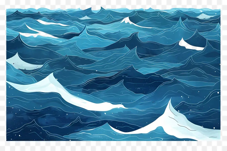 Océan，Vagues Bleues PNG