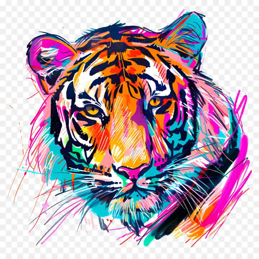 Tigre，Tigre Coloré PNG