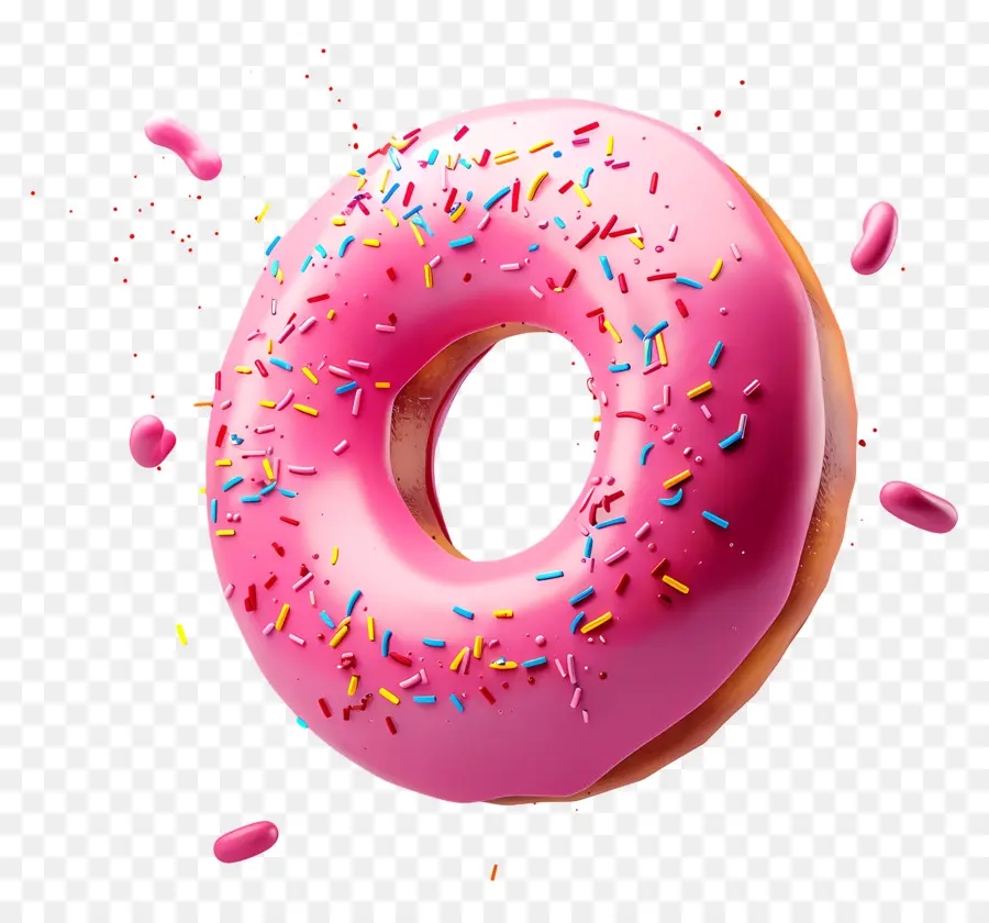 Donut，Glaçage Rose PNG