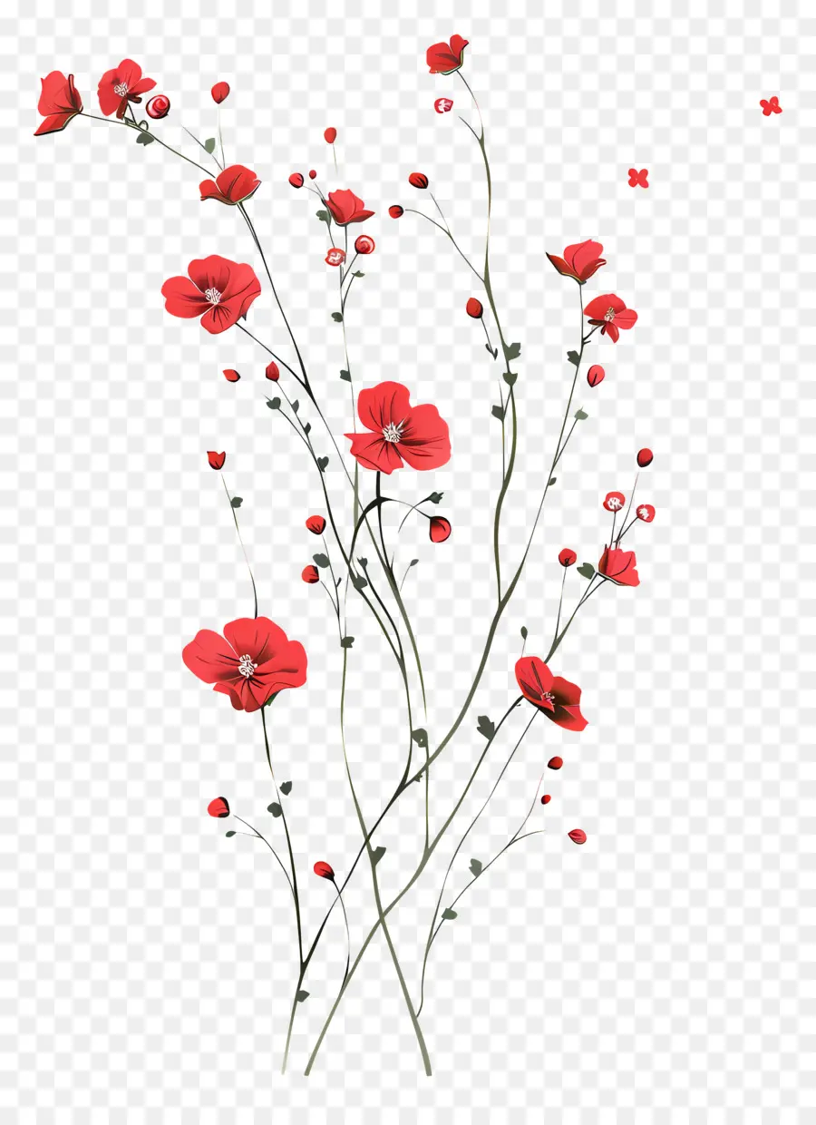 Fleurs Rouges，Fleurs Roses PNG