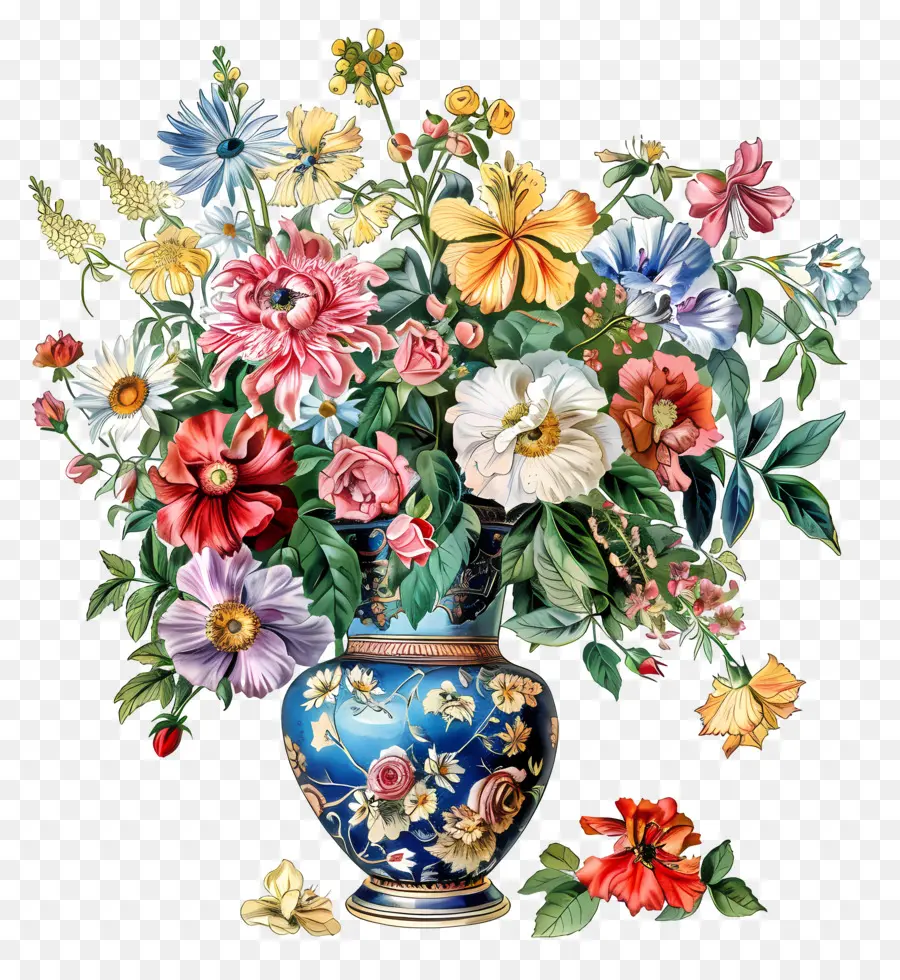 Bouquet De Fleurs，Un Vase Pour Les Fleurs PNG