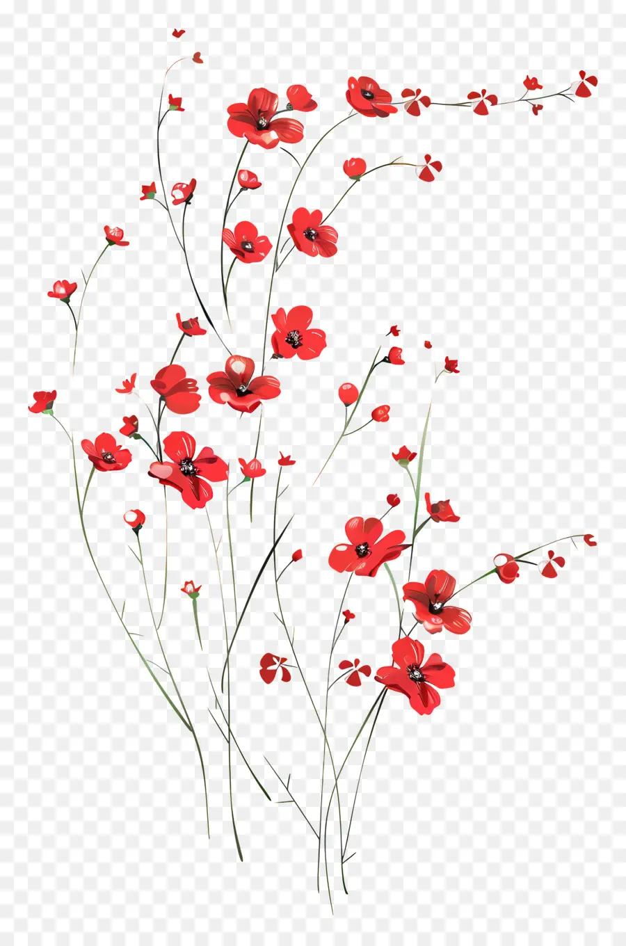 Fleurs Rouges，Fleurs Roses PNG