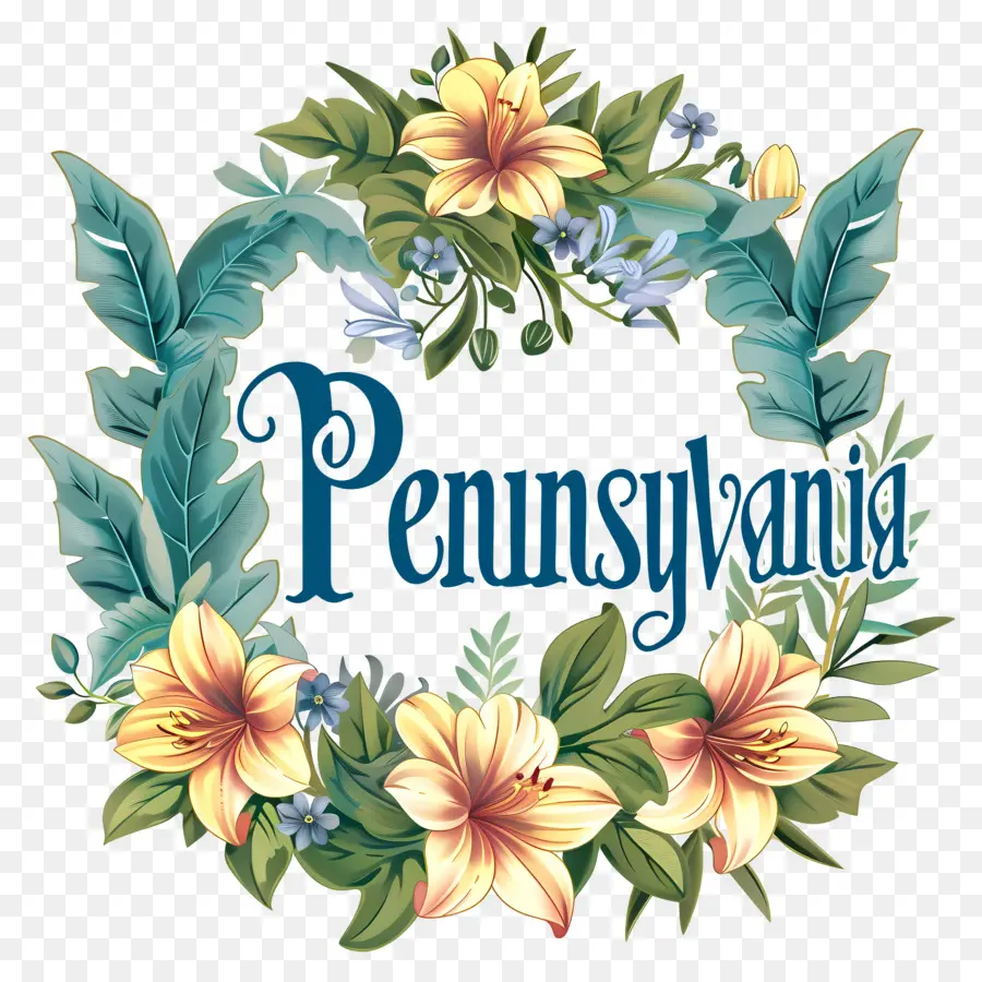 Pennsylvanie，Couronne De Fleurs PNG