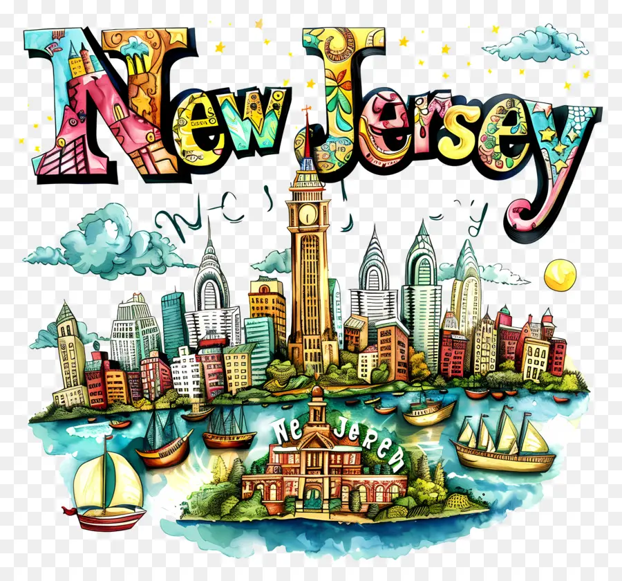 New Jersey，La Ville De New York Skyline PNG