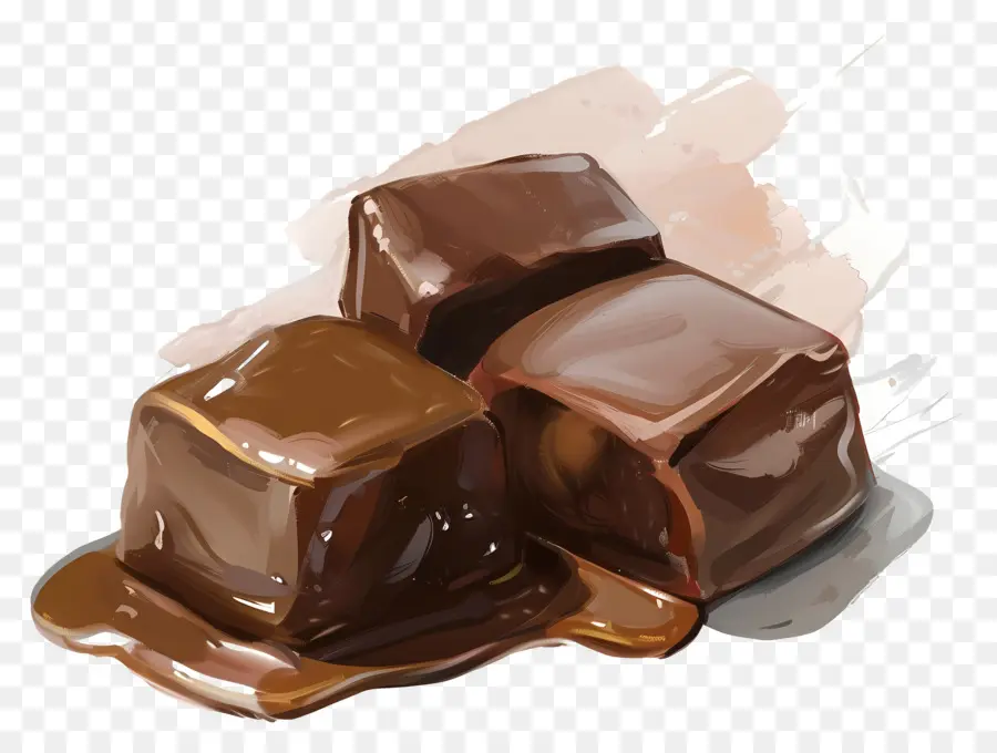 Caramel Au Chocolat，Cubes De Caramel PNG