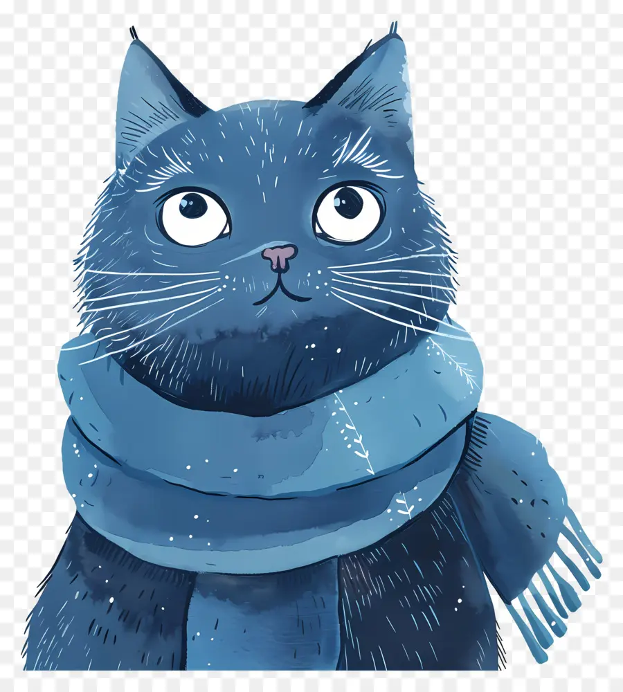 Gel Hiver，Chat Bleu PNG