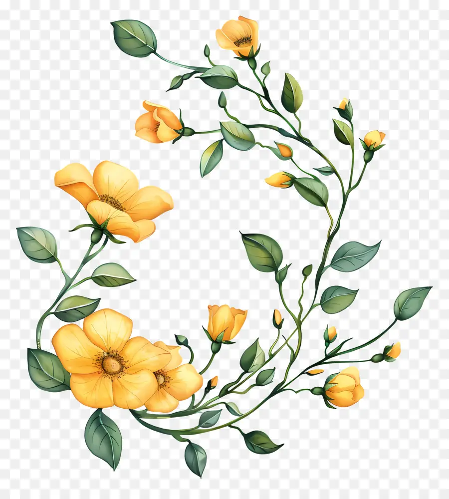 Fleurs Jaunes，Fleurir PNG