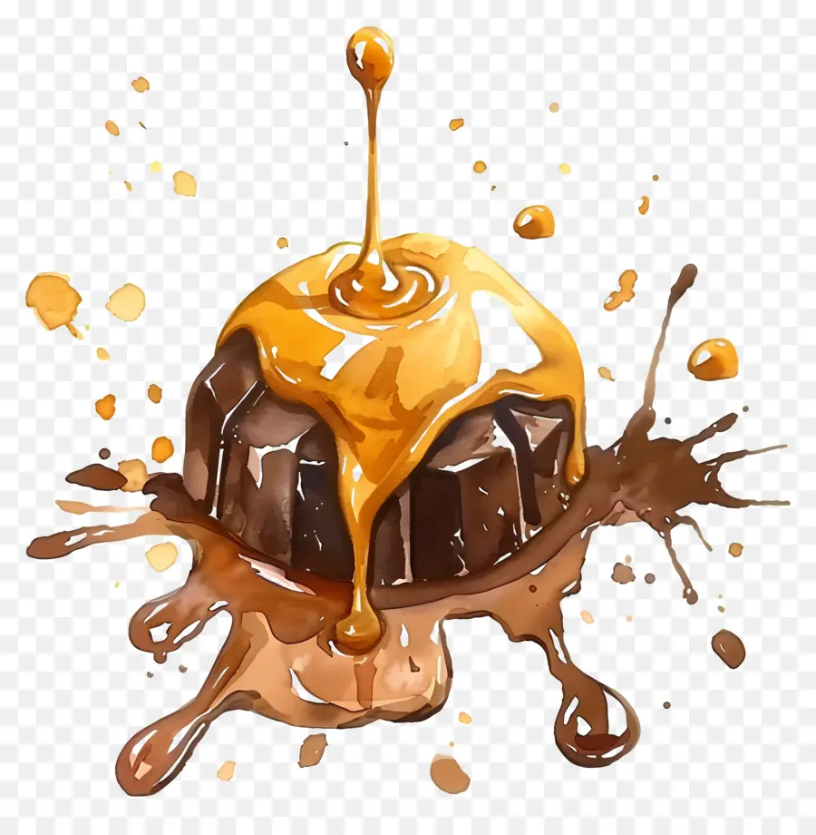 Caramel Au Chocolat，Dessert PNG