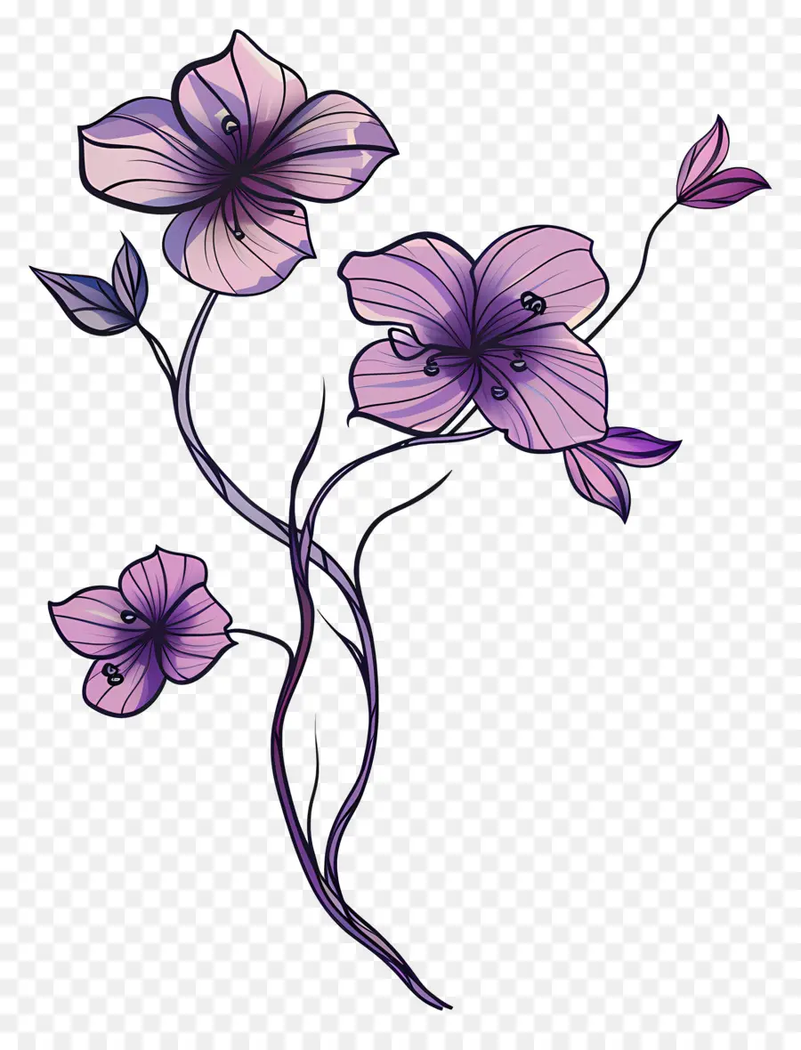 Fleurs Violettes，Fleurir PNG