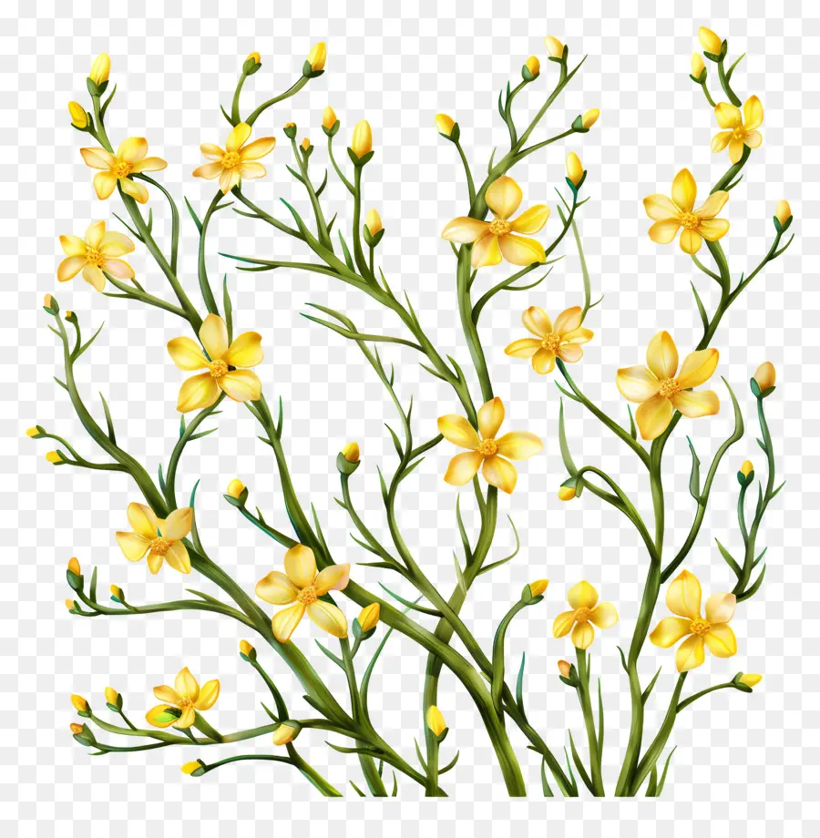 Fleurs Jaunes，Fleurir PNG