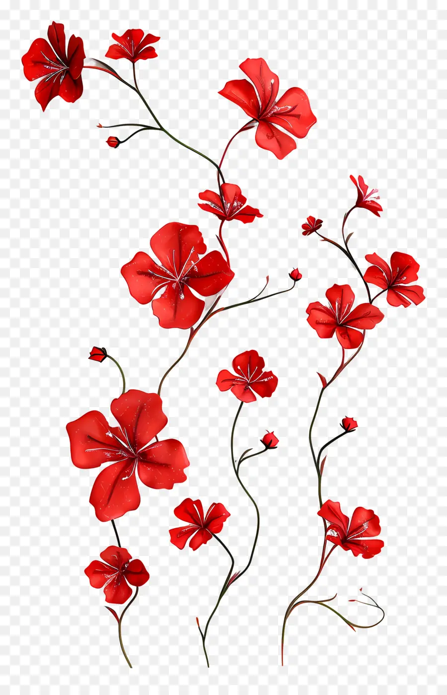 Fleurs Rouges，Pétales PNG