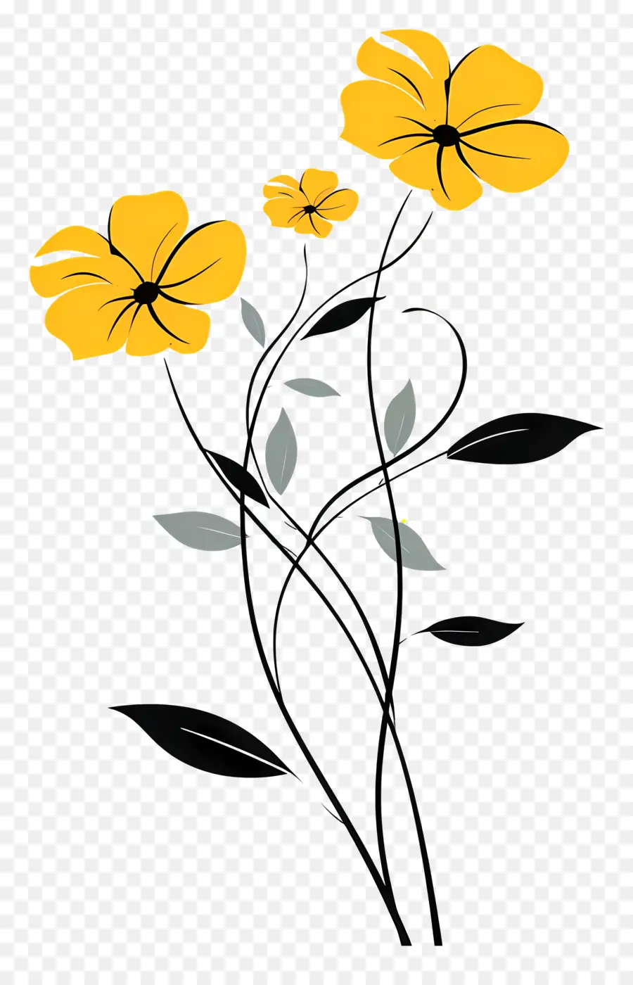 Fleurs Jaunes，Tiges PNG