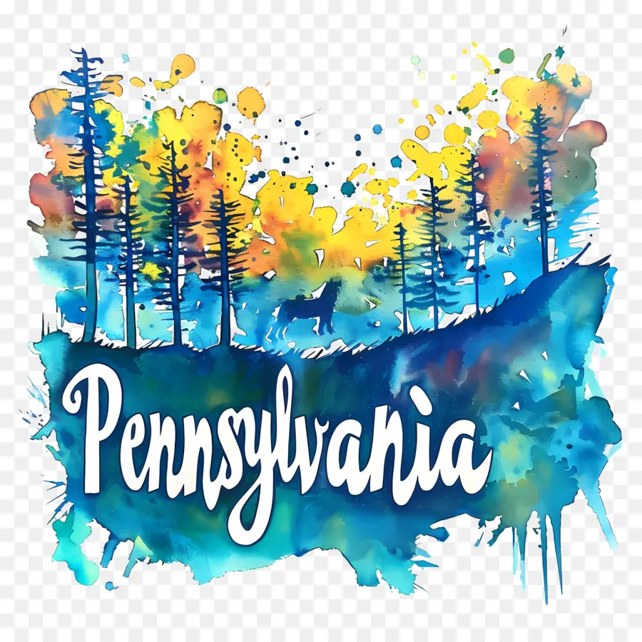 Pennsylvanie，Peinture à L'aquarelle PNG