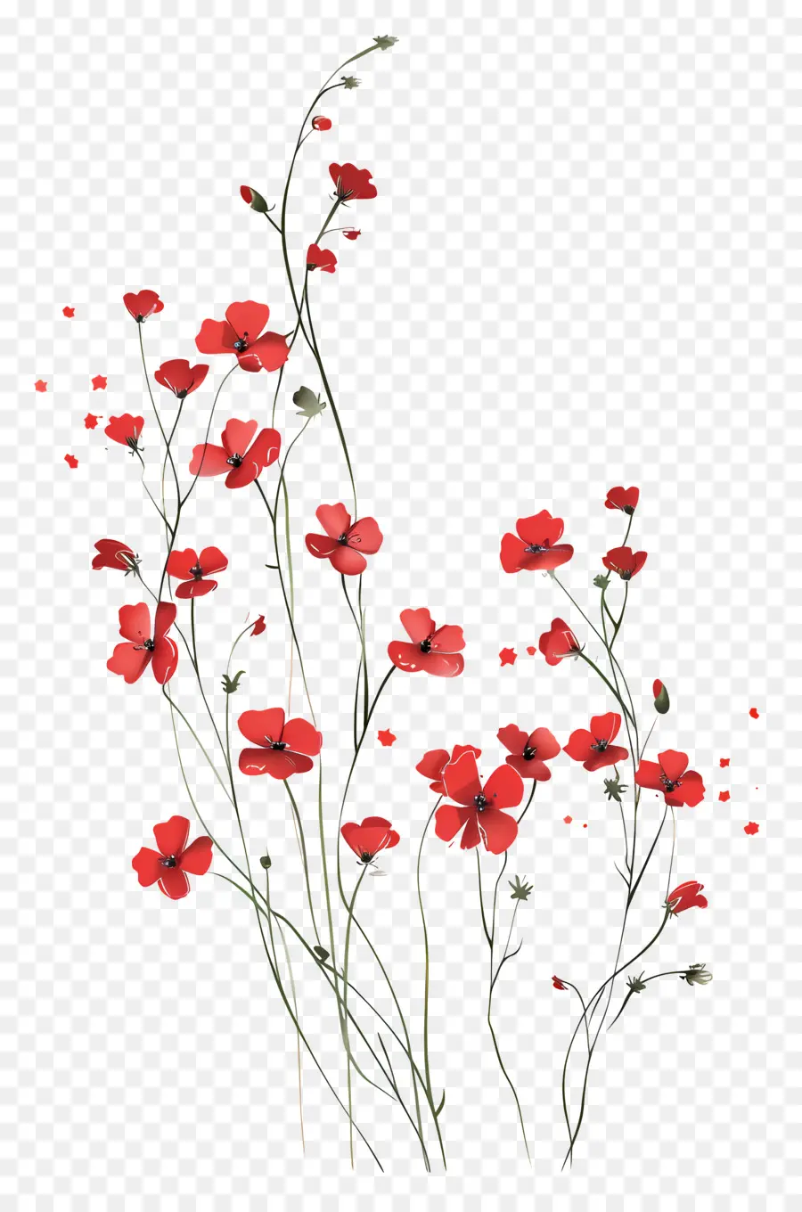 Fleurs Rouges，Bifurquer PNG