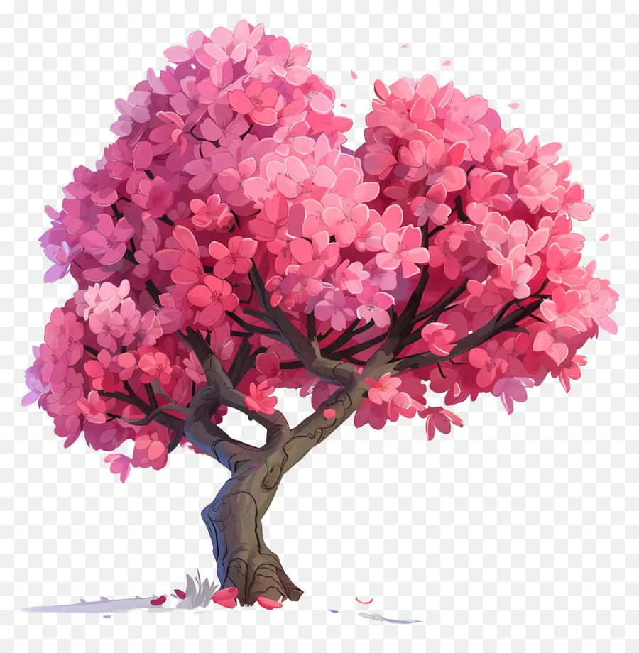 Cerisier En Fleur，Des Pétales De Rose PNG