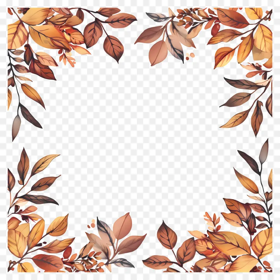 Bordure De Feuilles D'automne，Feuilles D'automne PNG