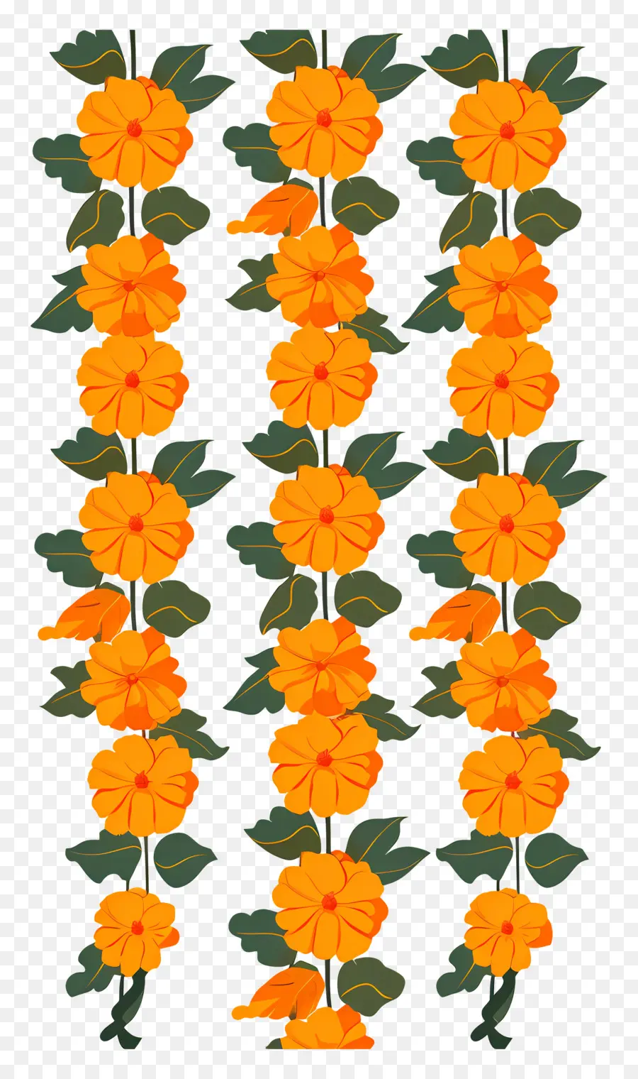 Marigold Garland，Des Fleurs D'orange PNG