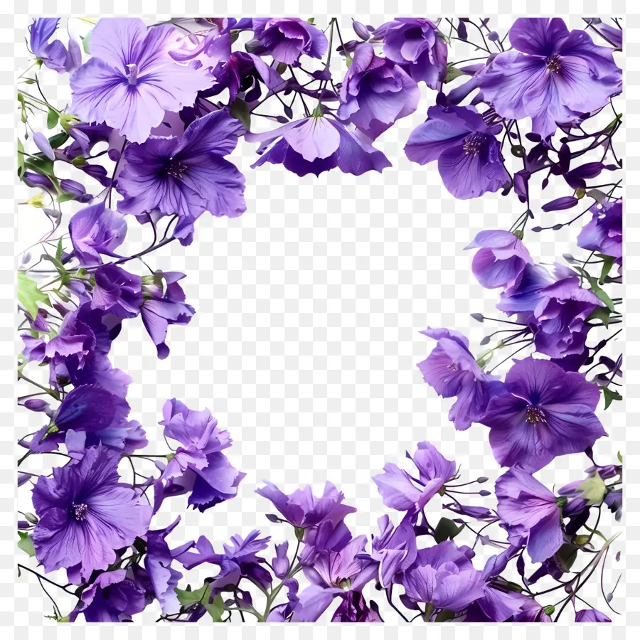 Cadres De Fleurs Violettes，Fleurs Violettes PNG