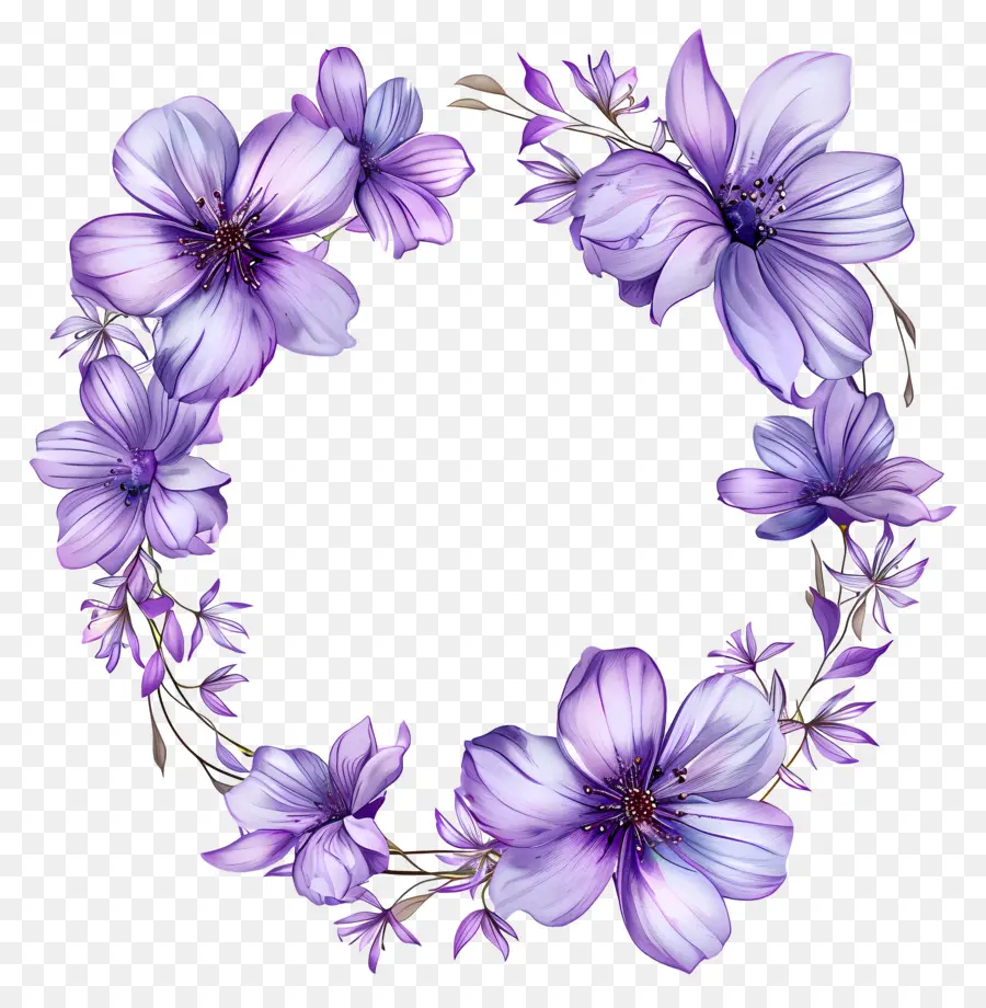 Cadres De Fleurs Violettes，Fleurs Violettes PNG