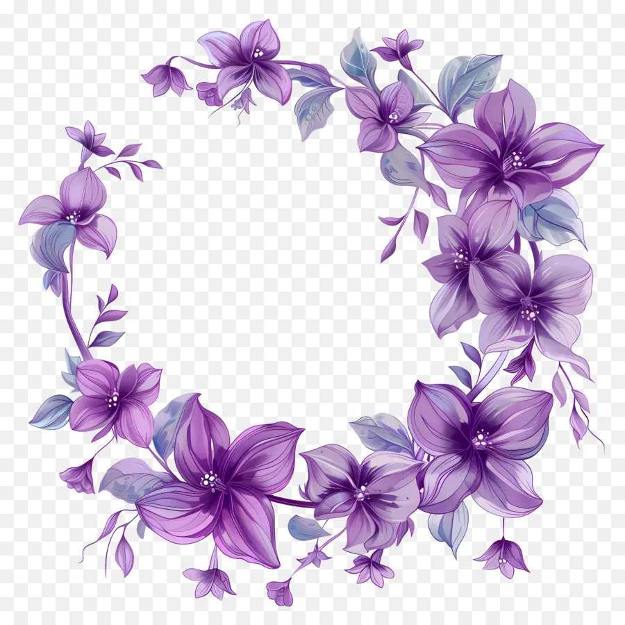 Cadres De Fleurs Violettes，Fleurs PNG