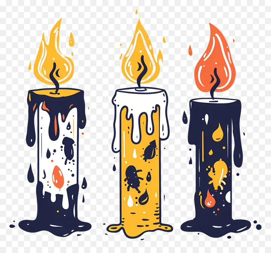 Bougies D'halloween，Bougies PNG