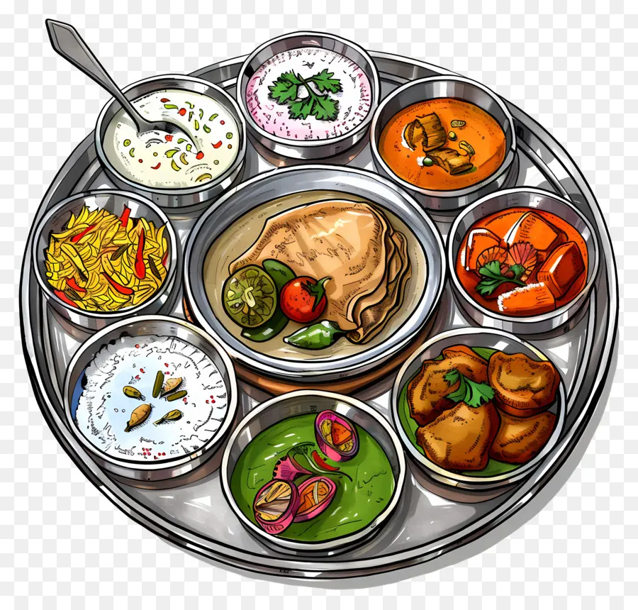 Thali Indien，Plats PNG