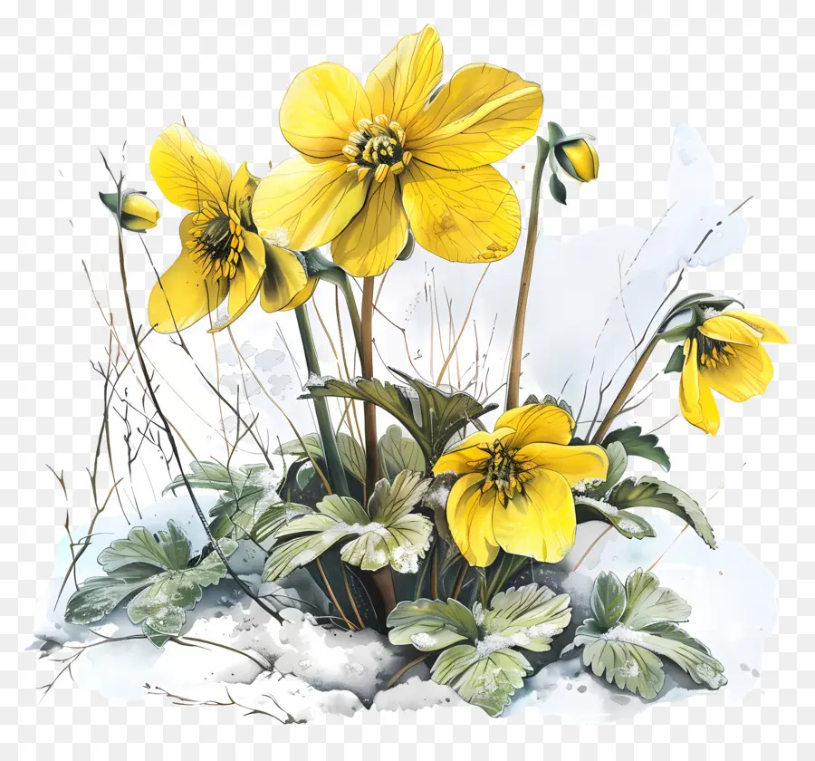 Aconit D'hiver，Fleurs Jaunes PNG