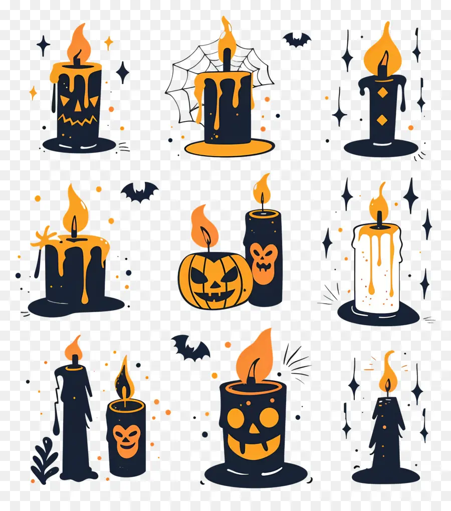 Bougies D'halloween，Bougies PNG