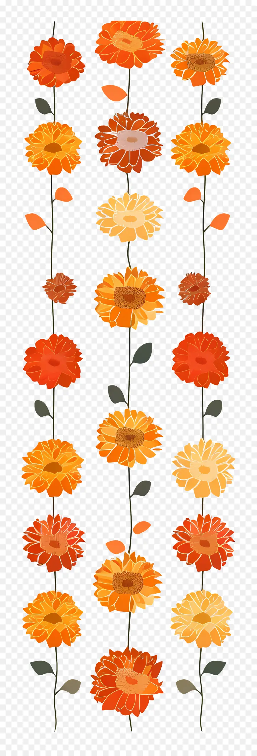 Marigold Garland，Des Fleurs D'orange PNG