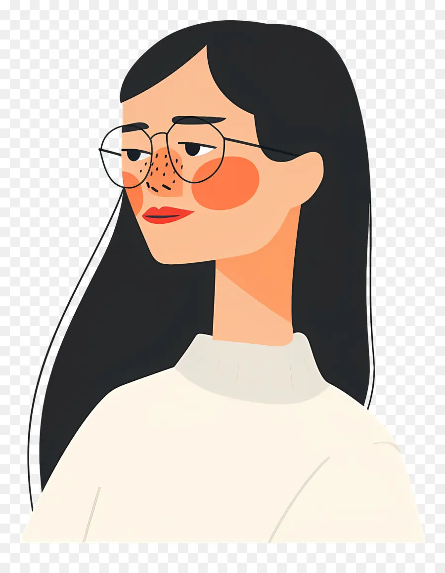 Femme De Dessin Animé，Femme à Lunettes PNG